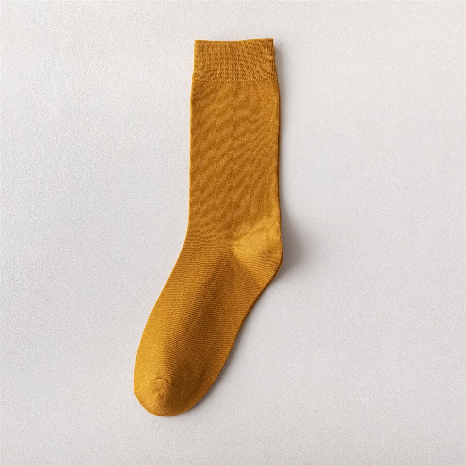 Calcetines largos de algodón puro para hombre, calcetín informal de negocios, desodorante, talla grande, 5 pares, Harajuku: A4