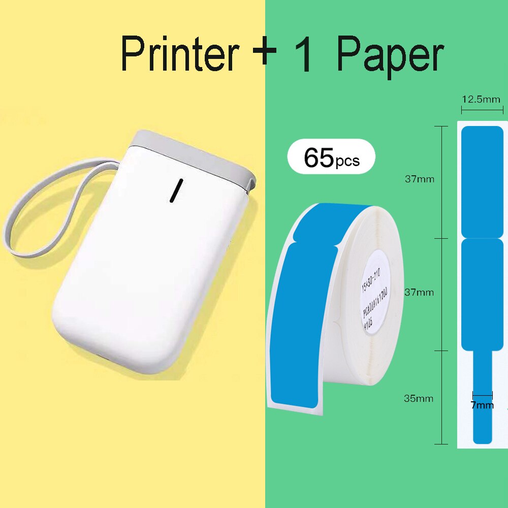 Thermische Printer Mini Handheld Sticker Kabel Label Printer Bluetooth Aansluiting Voor Mobiele Telefoon Android En Ios D11 Printers: Printer 1 Roll Blue