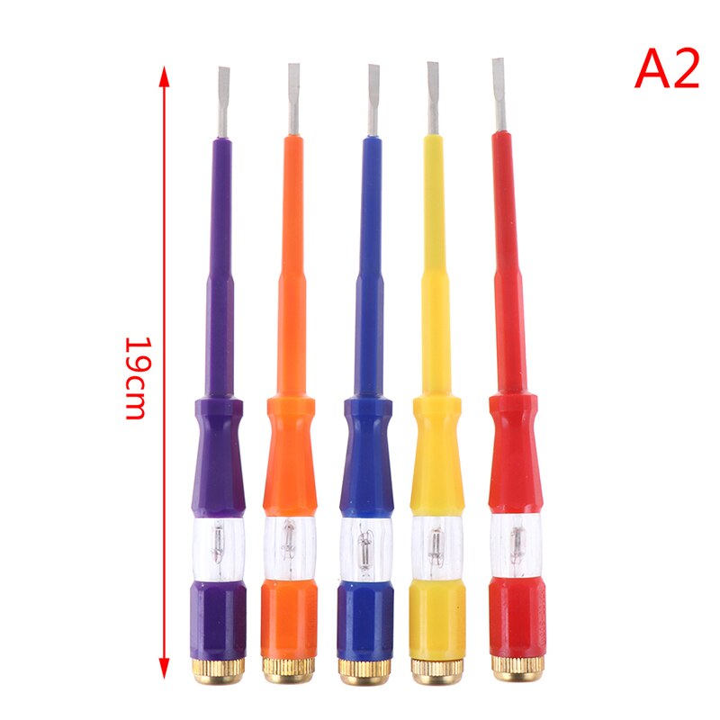 14cm,19cm 220V Waterproof Induced Electrical Tester Screwdriver With Indicator Light Random: L