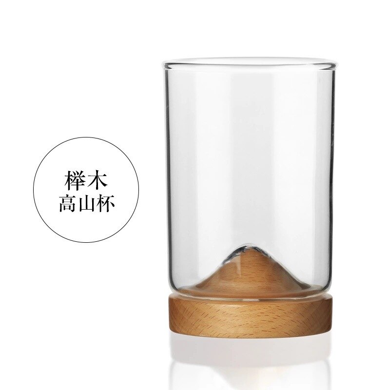 Japanse Stijl Mountain Type Hittebestendige Verdikte Glazen Beker Kopje Thee Kantoor Persoonlijkheid En Creativiteit Drinken Thee Kopje Thee: Beech Alpine Cup