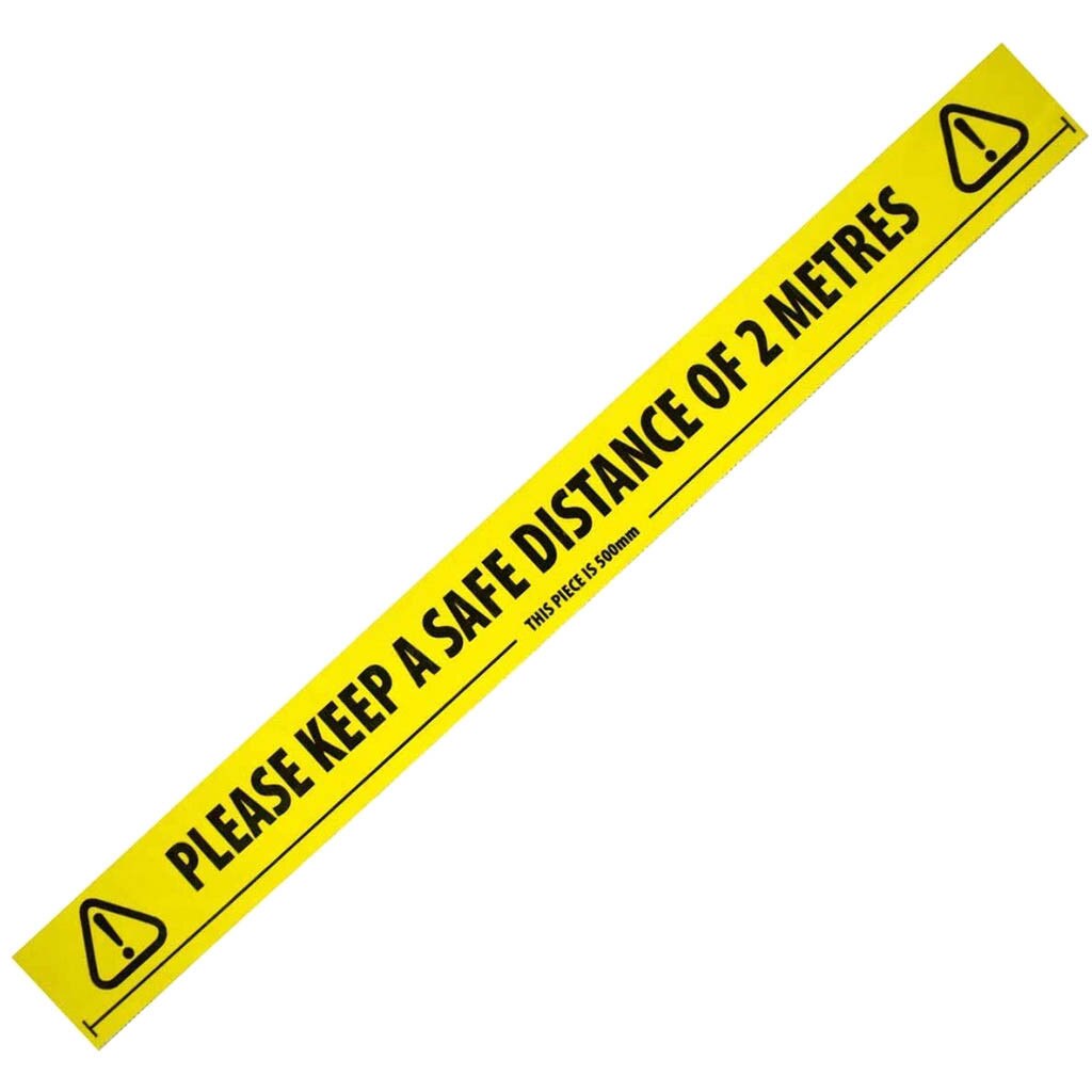 1 Roll Safety Warning Tape 2 Metre Apart Social Safe Distancing Floor Tape 33 m x 48mm Danger Remind DIY Tile Stickers