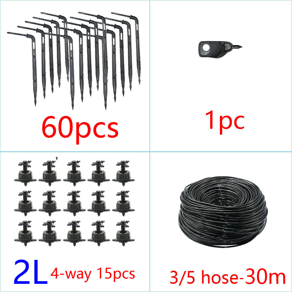2L 4L 8L/H Garden Micro Drip System 4-Way Emitter Watering Irrigation 3/5mm Arrow Dropper for Potted Bonsai Greenhouse: 2Lx15set