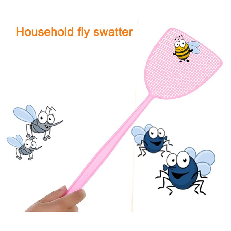 3 Pcs Plastic Fly Swatter Flexible Long Handle Swatter Pest Control Mosquito Manual Swatter Fly Killer MSU88