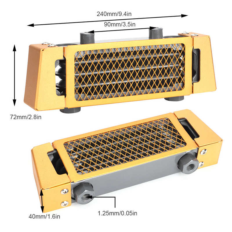 Tanque de expansión Universal para coche, accesorios para automóvil, enfriador de aceite para motocicleta, sistema de refrigeración de motor de repuesto, 4 filas