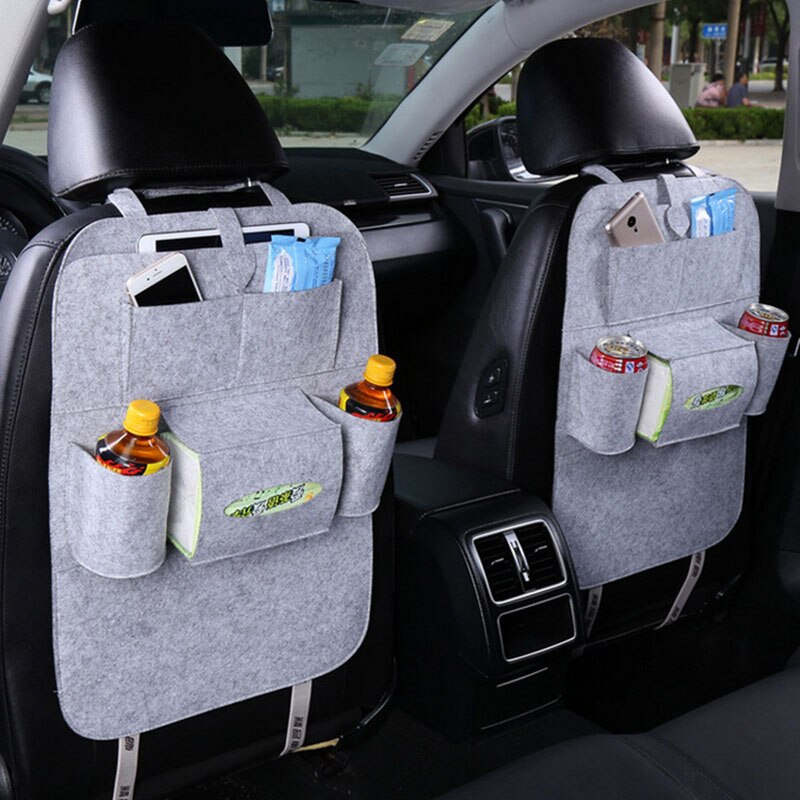 Indkøbsbilovertræk autostol opbevaringstaske styling multifunktion rygtaske barnestol indkøbsbilovertræk: Lysegrå