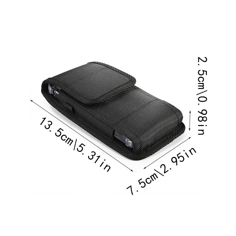 Mannen Riem Fanny Pack Holster Pouch Mobiele Mobiele Telefoon Houder Heuptas Zwart: A