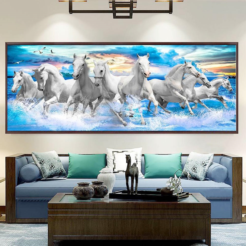 Huacan Volledige Boor Vierkante Diamanten Schilderen 5D Paard Diy Diamant Borduurwerk Dier Kruissteek Diamant Art