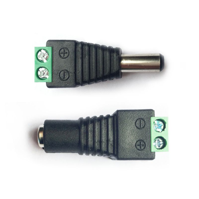 5 Male 5 Female DC Connector Plug 5.5mm X 2.1mm Barrel Power Jack Adapter Connector For TV