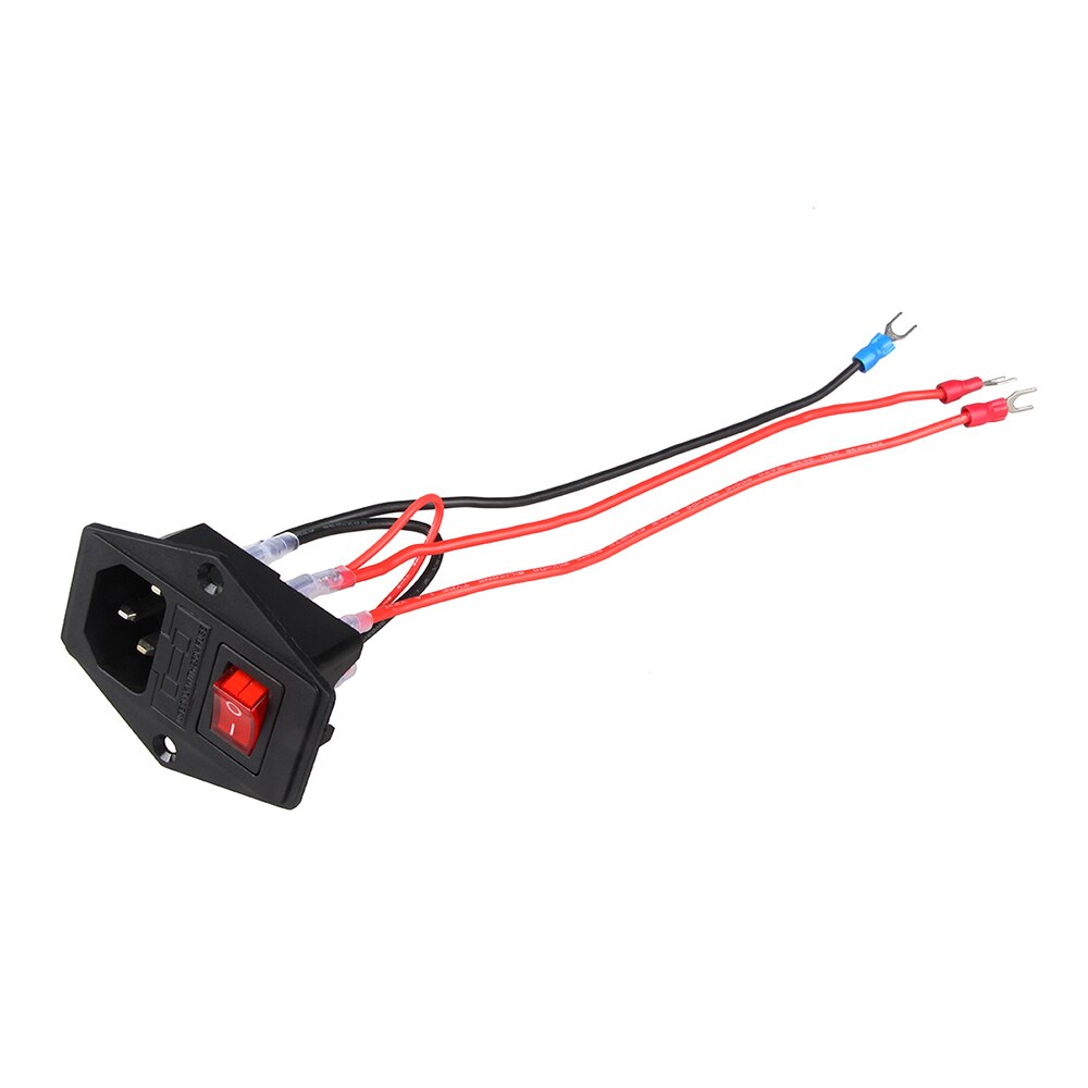 Power Rocker Switch IEC 3 Pin 320 C14 Inlaat Stopcontacten Switch Connector Plug 10A 250V AC 3D Printer schakelaar: Switch with Cables