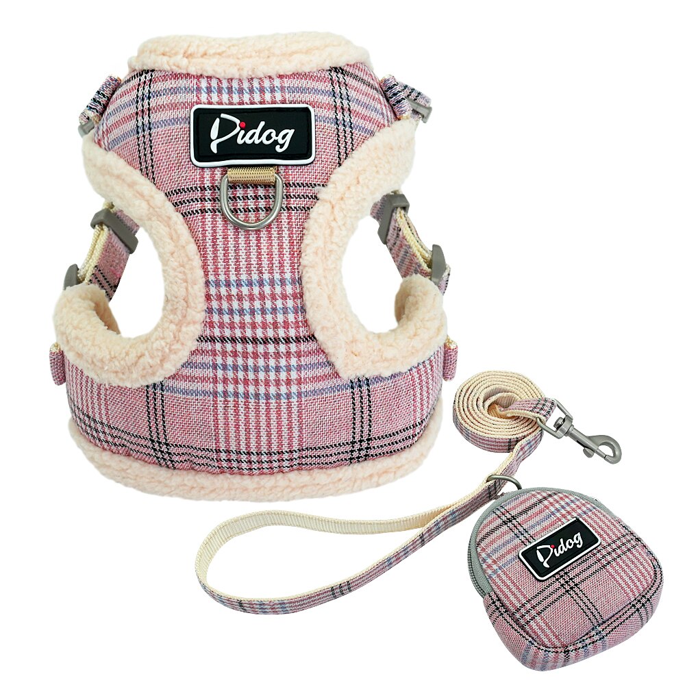 Mjuka sällskapsdjur sele väst ingen dragjusterbar chihuahua valp katt sele koppel set för små medelstora hundar päls arnes perro: Rosa / M