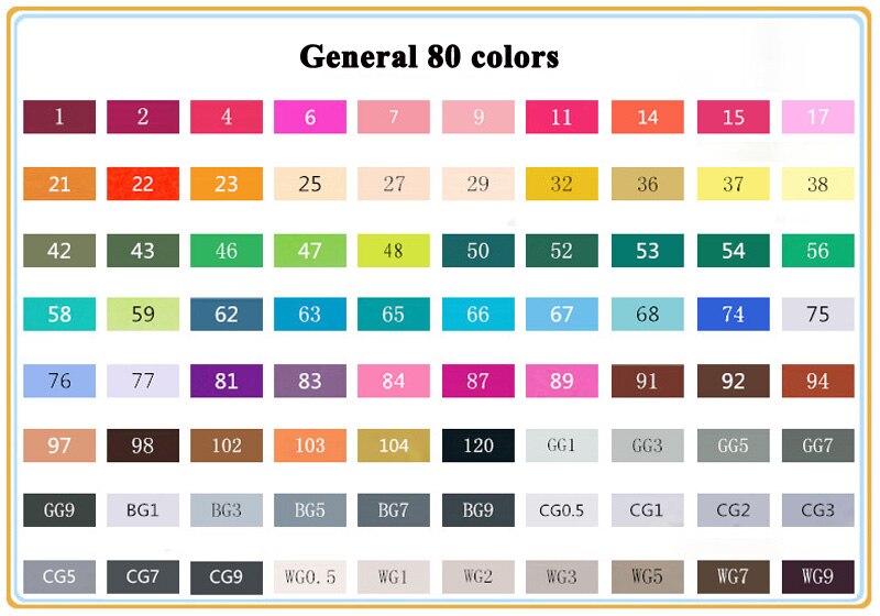 Touchnew 80 Colors Drawing Art Markers Pen Set Oily Alcoholic Dual Headed Sketch Markers Animation Manga