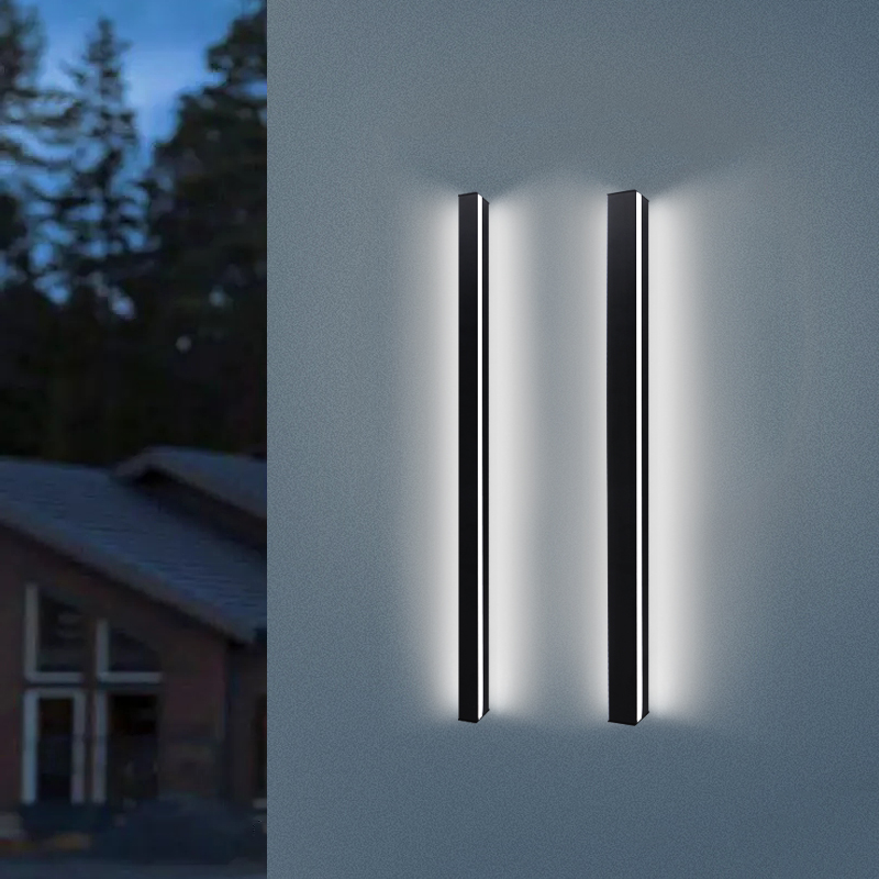 Lámparas de pared largas para exteriores, línea impermeable, luz minimalista, tira larga, decoración de jardín, fondo de Villa, luces de pared para jardín IP65