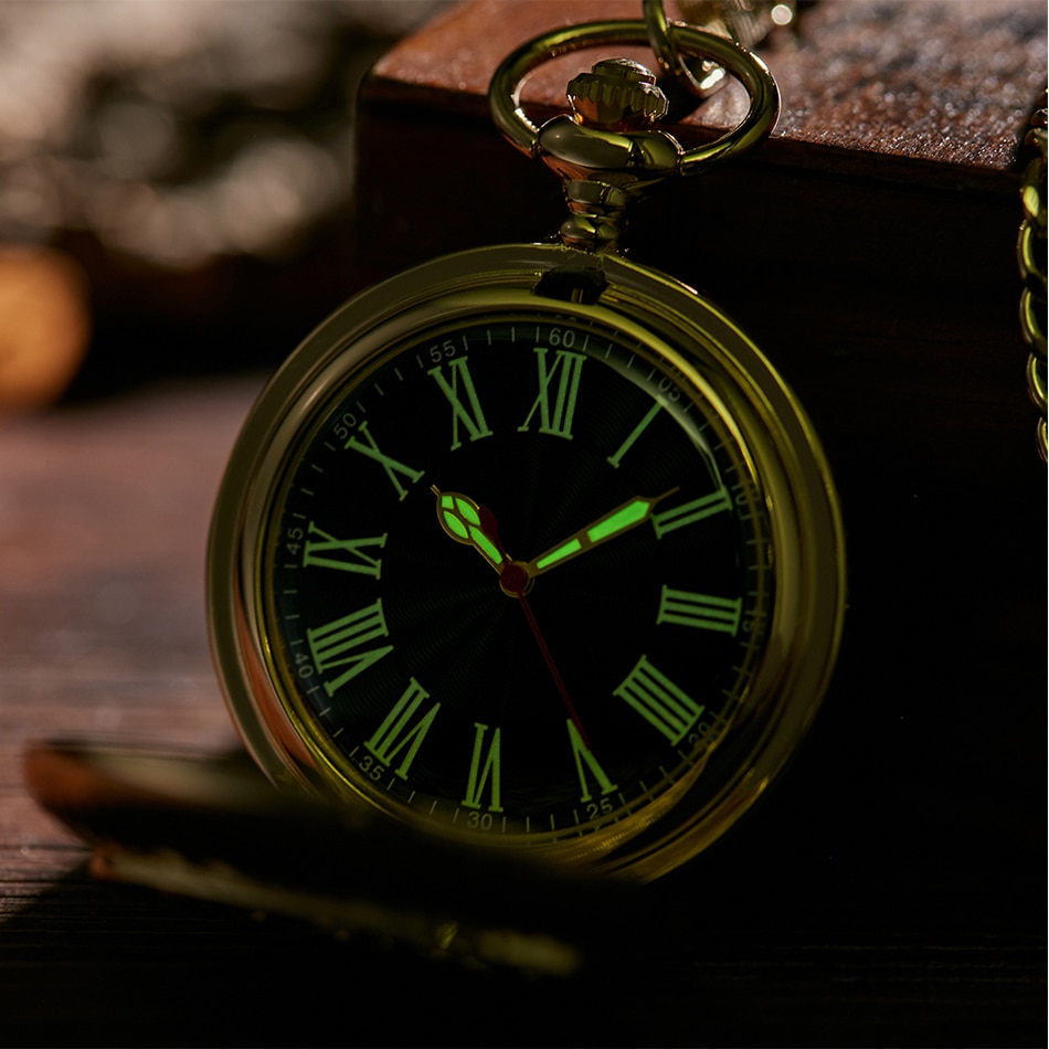 Opa gegraveerd quartz zakhorloge lichtgevend vintage zilveren gouden fob ketting heren opa's beste klok relogio de bolso