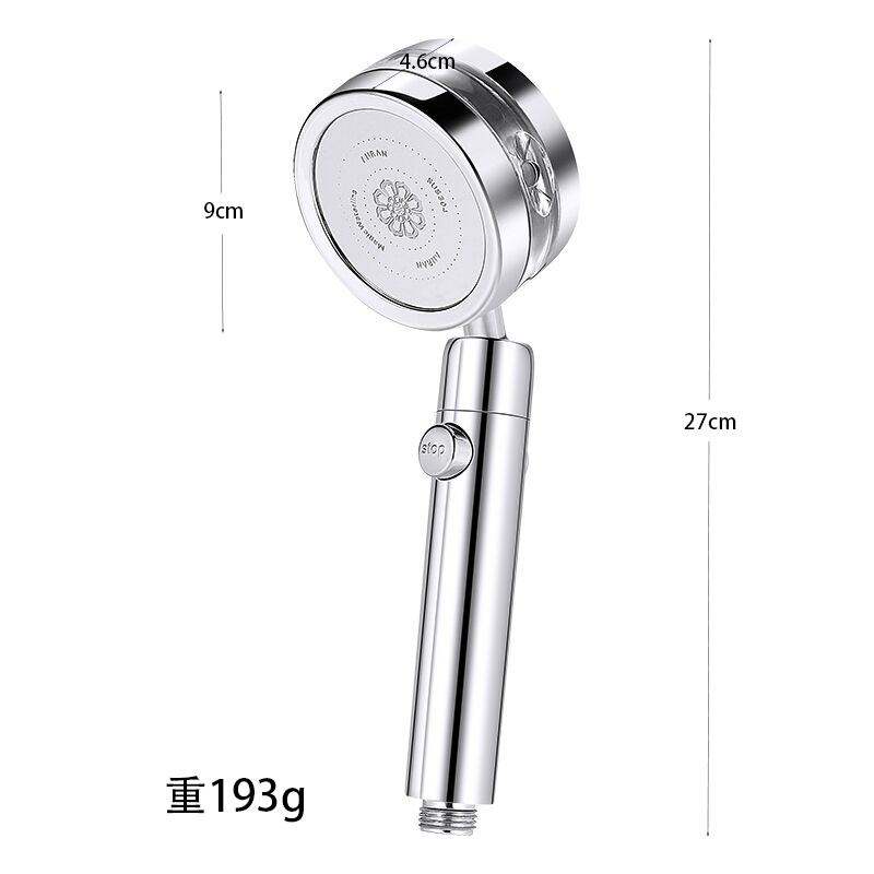 Turbocharged Shower Head High Pressure Magic Waterline Spa Massage 360 Degree Shaking Head Bathe Shower For Bathroom Accessories: Silver shower A
