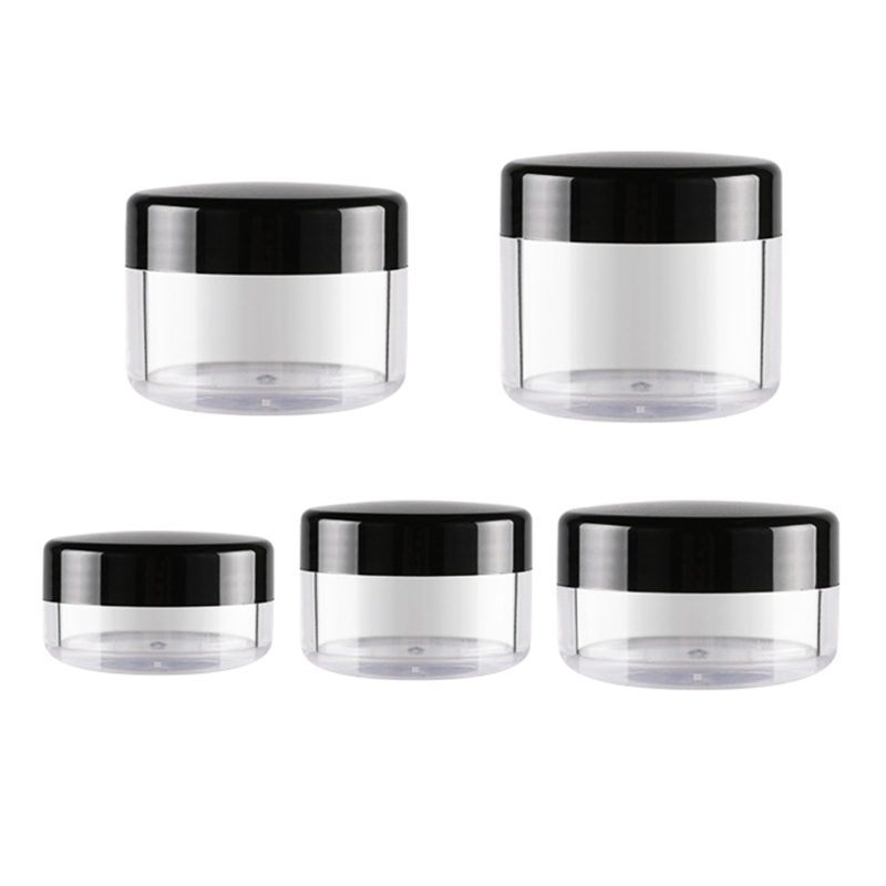 Plastic Travel Bottles Set with Leak Proof Black Lid Portable Squeezable Refillable Divide Storage Bottles Toiletries S27 21