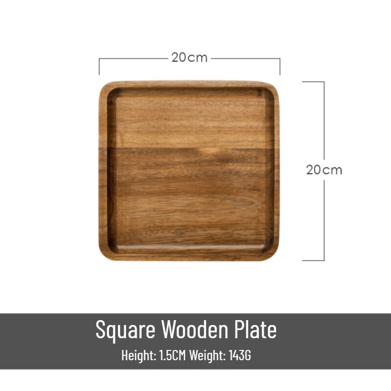 Wooden Tray Dinner Plate Acacia Wood Plate Snack Kitchen Tableware Japanese-Style Square/Rectangle Cake Stand деревянная тарелка