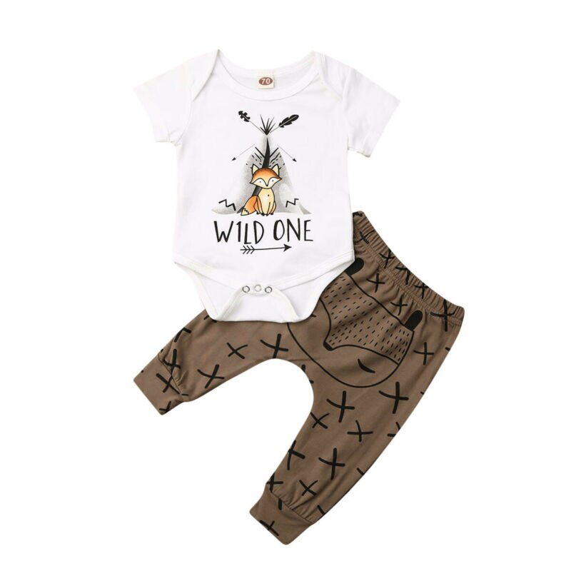Pudcoco nyfödd bebis pojke flicka söta djurtryck kläder toppar kortärmad tröja + byxor leggings 2 st kläder outfits 0-18m