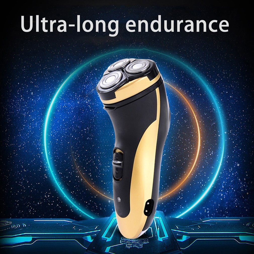 BAOJUN 9188 3 Blades Rotating Rechargeable Electric Shaver Portable 4W Electric Razor With LED Lighting Function