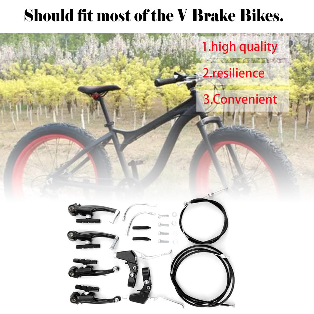 Complete Mtb Alloy Bicycle Mountain Bike V Brake And Lever And Cable (Front + Rear) Set Brake Sensitivity