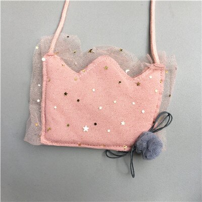 Lindo monedero para niños Kawaii Swan/Pig/Bird/Doll, bolso cruzado de encaje para niño y niña, monedero pequeño de cero, bolso de para niños: pink crown