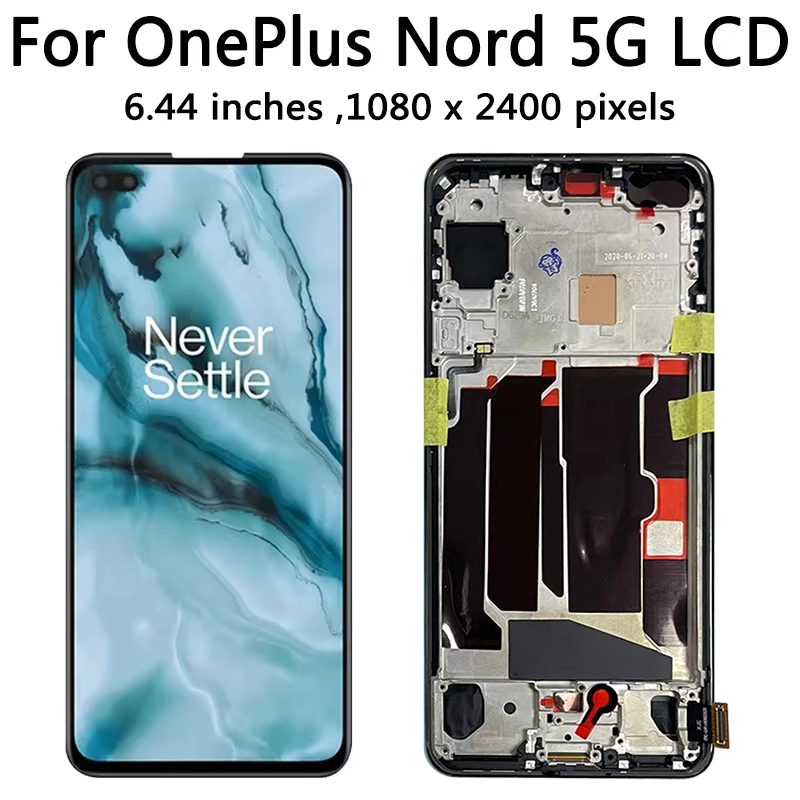 Pantalla LCD Super AMOLED para OnePlus One plus Nord, Panel Digitalizador de pantalla táctil para 1 + Nord 5G AC2003 AC2001, marco LCD