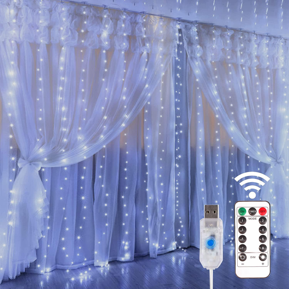 LED Kupfer Draht Vorhang Lichter USB Energie Gebühr Fernbedienung Girlande LED-leuchten Weihnachten Dekoration Girlande Fenster Beleuchtung Saiten