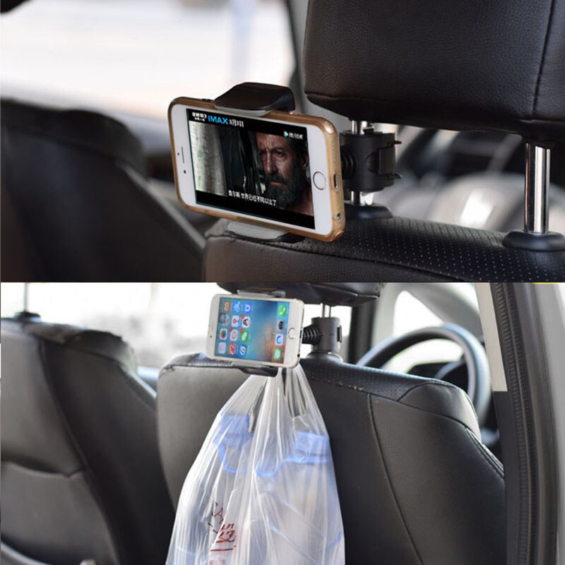 Car Seat Terug Telefoon Houder 360 Graden Rotatie Achter Kussen Mobiele Telefoon Mount Bracket Voor Tablets Mobiele Telefoon Gps Ondersteuning