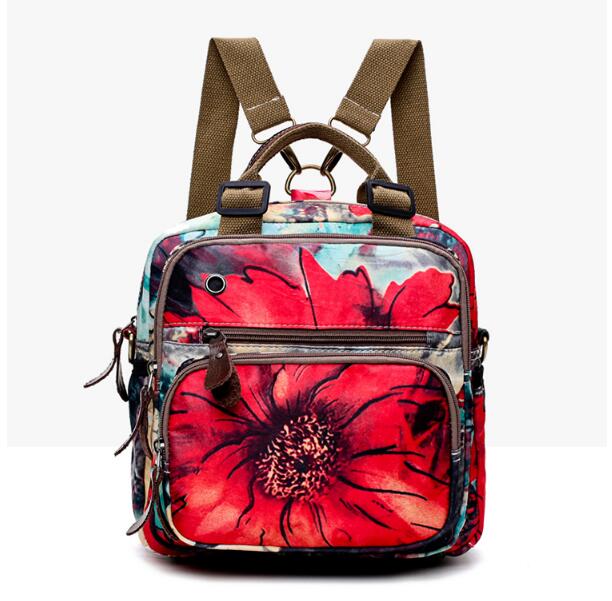Grote Capaciteit Moeder Rugzak Multifunctionele Afdrukken Rugzak Dames Tas Waterdicht Canvas Rugzak Mochilas: 2