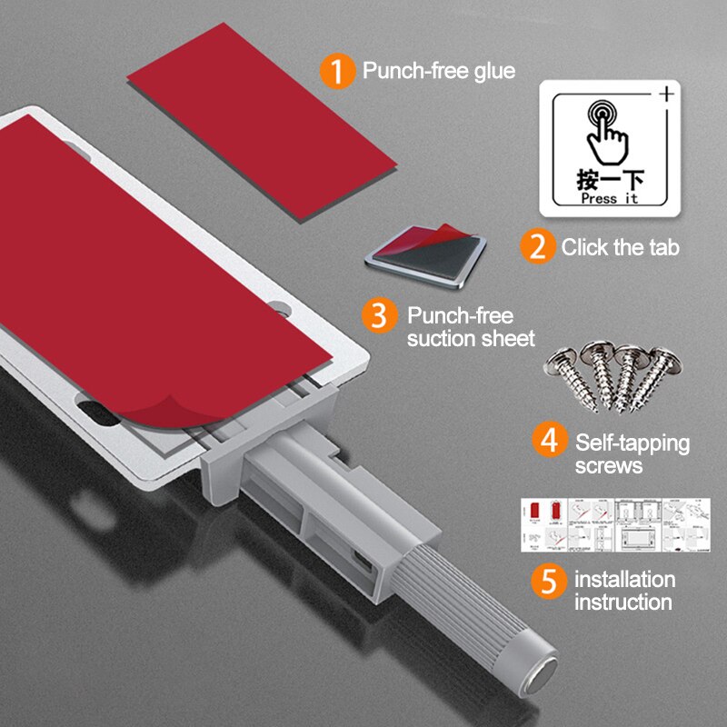 Interrupteur magnétique de porte en alliage d&#39;aluminium, interrupteur tactile sans poignée, matériel de traction Invisible pour armoire de cuisine
