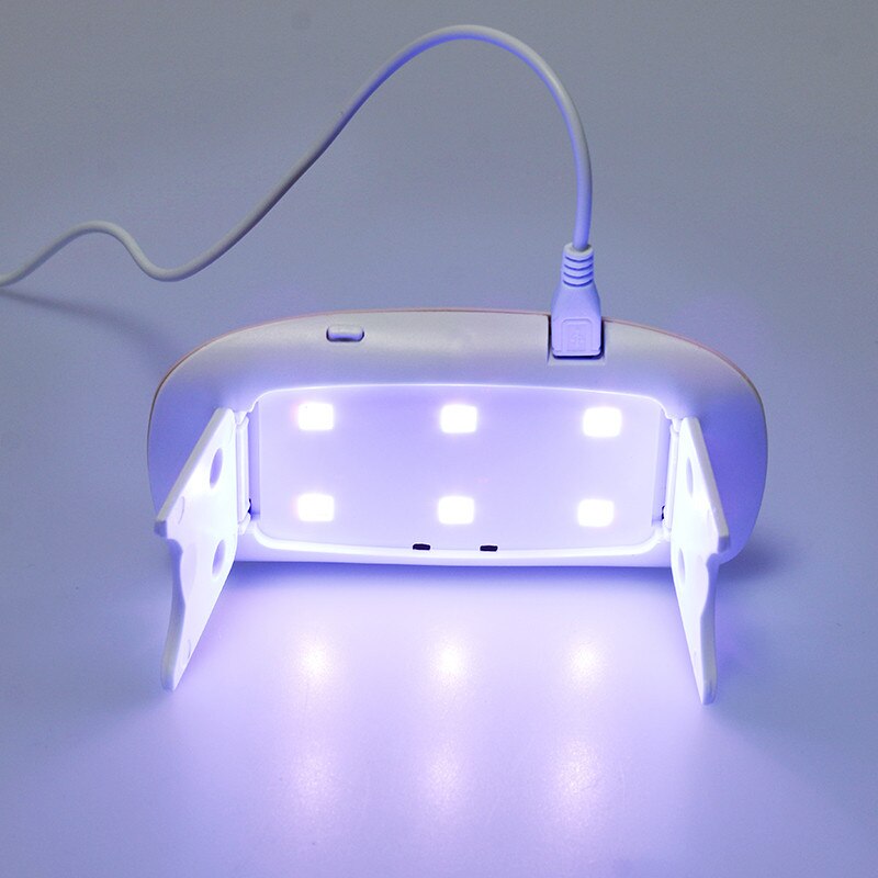 6W White Nail Dryer Machine UV LED Lamp Portable Micro USB Cable 30s Dryer Nail UV Gel Varnish Dryer 3 LEDS Lamp Nail Art Tools