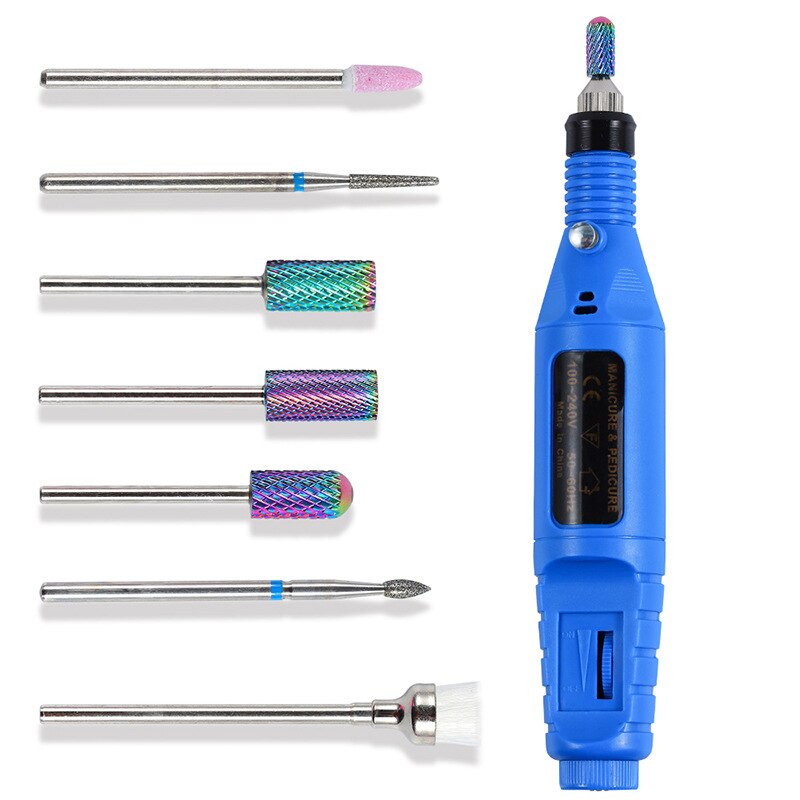 Broca de taladro de uñas de carburo de cerámica de diamante rotar brocas de fresado de uñas para manicura pedicura herramienta de máquina de taladro eléctrico