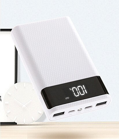 Dual USB Micro USB Type C Power Bank Shell 5V DIY 6*18650 Case Battery Charge Storage Box Without Battery: 4x18650 White