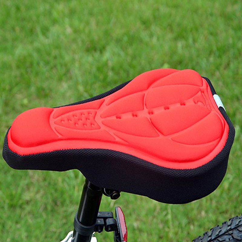 3D Comfortabele Gel Fiets Pad Seat Zadel Cover Zachte Siliconen Kussen Fietsen Accessoires Selim Da Bicicleta Mtb: Rood
