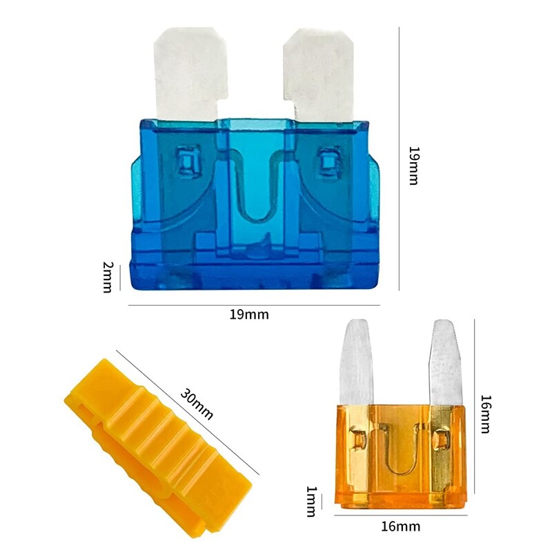 300Pcs Car Mini Fuse Kit 2A 3A 5A 7.5A 10A 15A 20A 25A 30A 35A 40A Fuse with Replacement Clip for Cars and Motorcycles