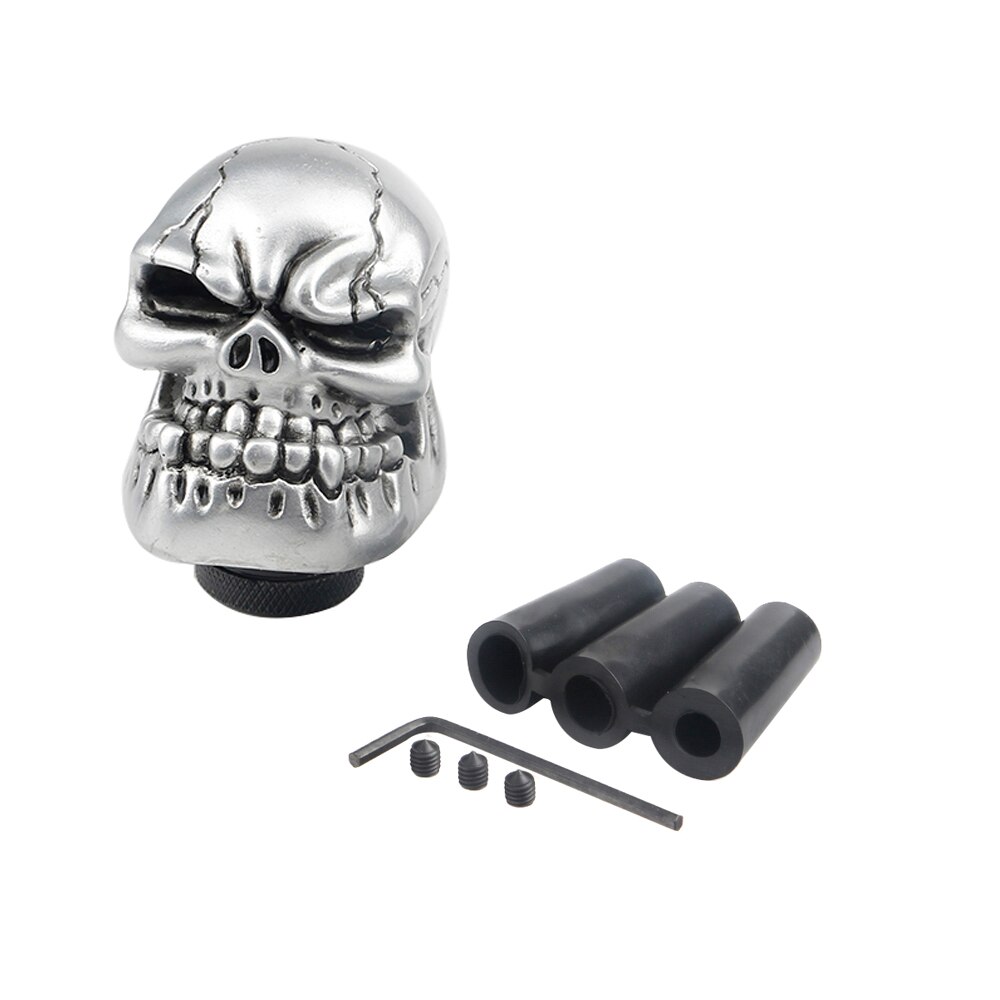 YOMI czaszka kształt gałka zmiany biegów akcesoria samochodowe dekoracja instrukcja obsługi samochodu dźwignia zmiany biegów dźwignia zmiany biegów gałka zmiany biegów gałka zmiany biegów: Srebrny