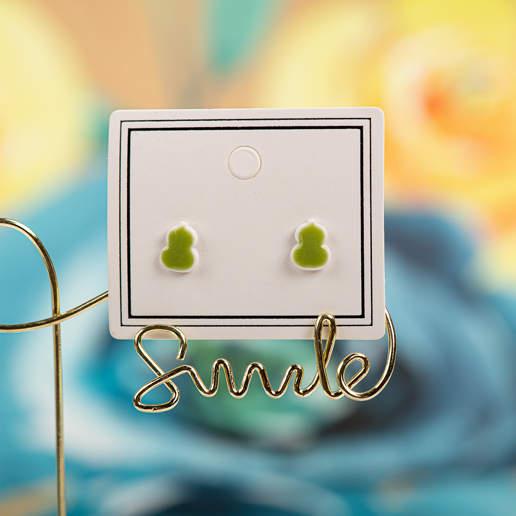 Prachtige Cartoon Multicolor Keramische Oorbellen # LY315 Accessoires Barato Oorbellen Ontmoette Kraaltjes Сережки Аниме: Goud-kleur