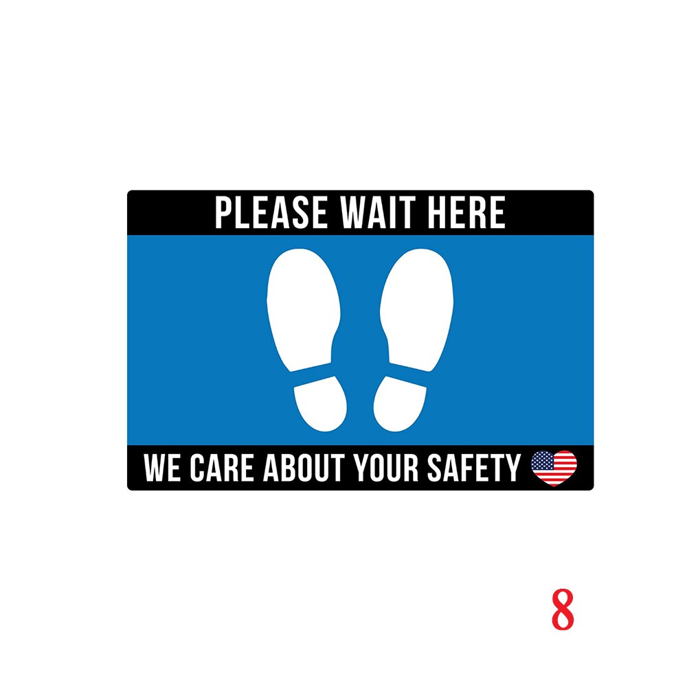 Social Distancing Floor Sticker Indoor Outdoor Ground Sticker Safety Floor Sign Decal Sticker Protece distancing Stickers: 8