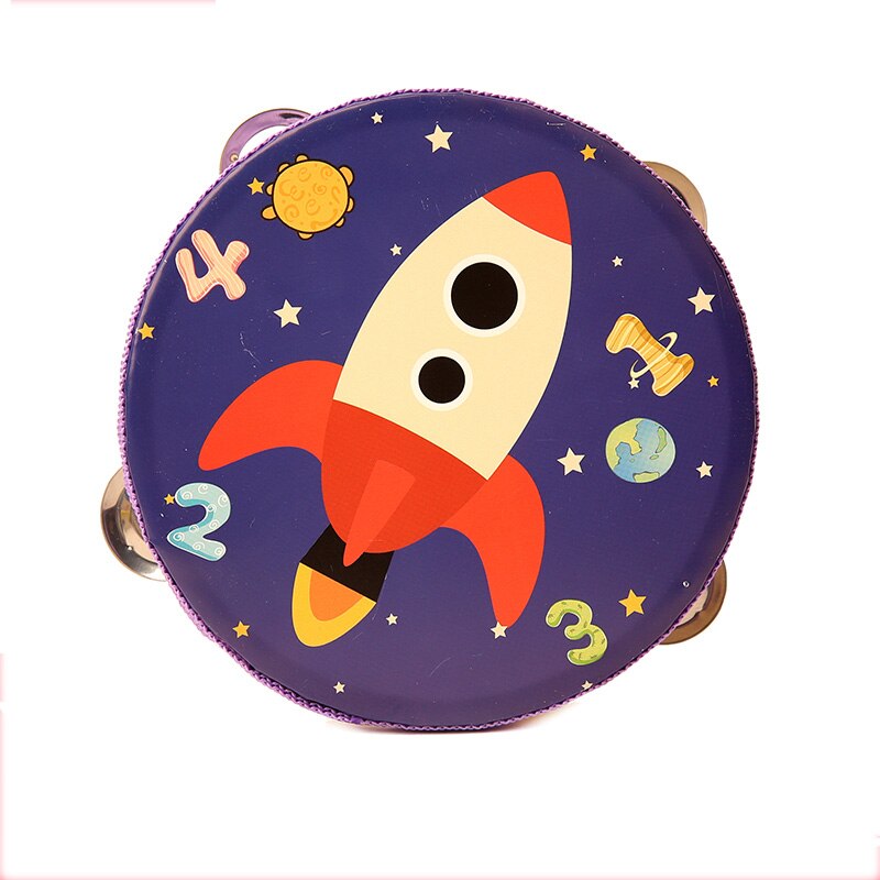 Children 14.5*14.5 Cartoon Animals Kids Early Educational Musical Instrument Baby Toy Beat Instrument Hand Drum kindergarten Toy: 08