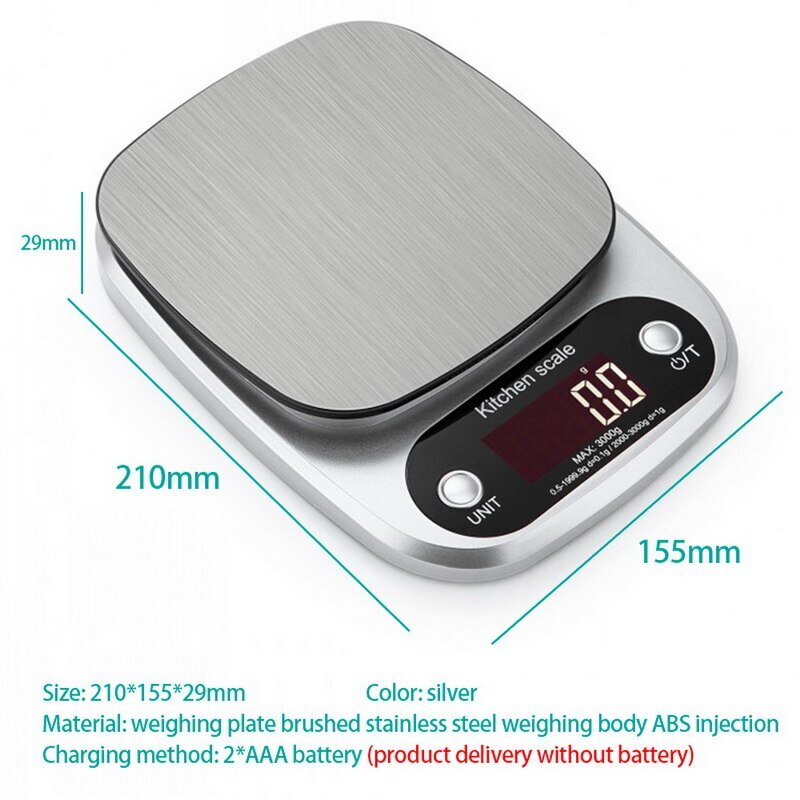 5kg/0.1g Kitchen Digital Food Scale Highly Accurate Weighing Food Scale Household Balance Cooking Measure Tool G/oz/ml/fl#