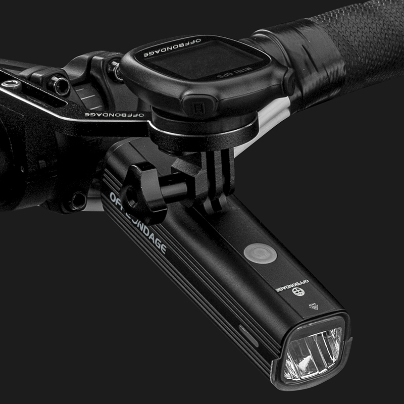 OFFBONDAGE Fahrrad-Frontlicht, regenfest, über USB wiederaufladbar, Fahrradlicht, 1000 lm, Fahrradscheinwerfer, LED, 4800 mAh, Taschenlampe, Fahrradlampe