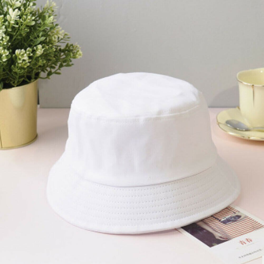 Casual Solid Cute Kids Bucket Hat Summer Fishing Fisher Beach Festival Sun Cap Lovely One Size For Kids: White