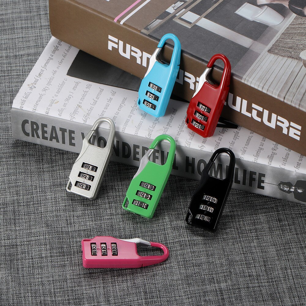 6pcs/set 3-Digit Travel Lock Mini Dial Digit Number Code Password Combination Padlock Security Travel Safe Lock Luggage Lock