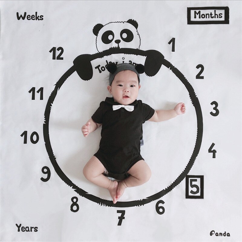 Baby baby milepæl teppe foto fotografering prop tepper bakgrunn klut kalender bebe gutt jente foto tilbehør 100 x 100cm