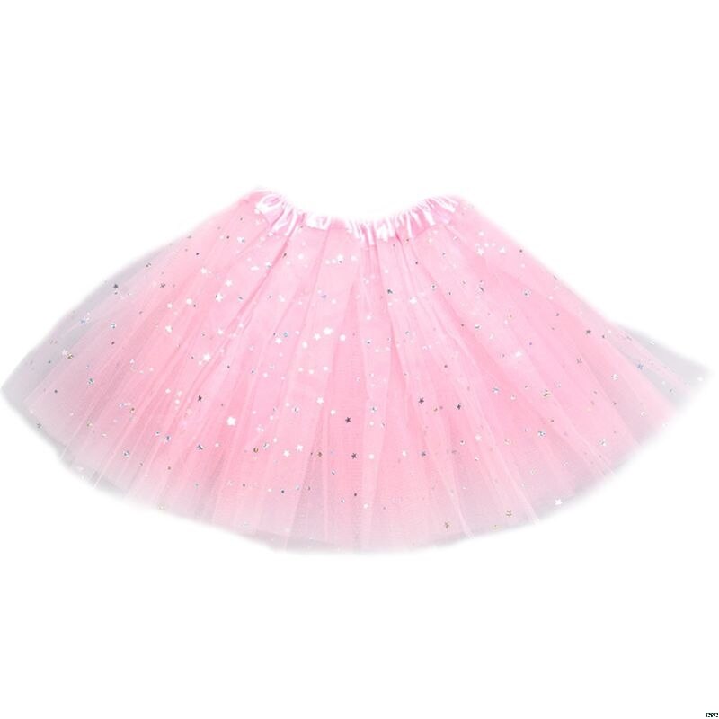 Enfant en bas âge fille Multi couches plissé Tutu jupe couleur unie paillettes or à pois paillettes Ballet jupon Costume Satin bord: 2