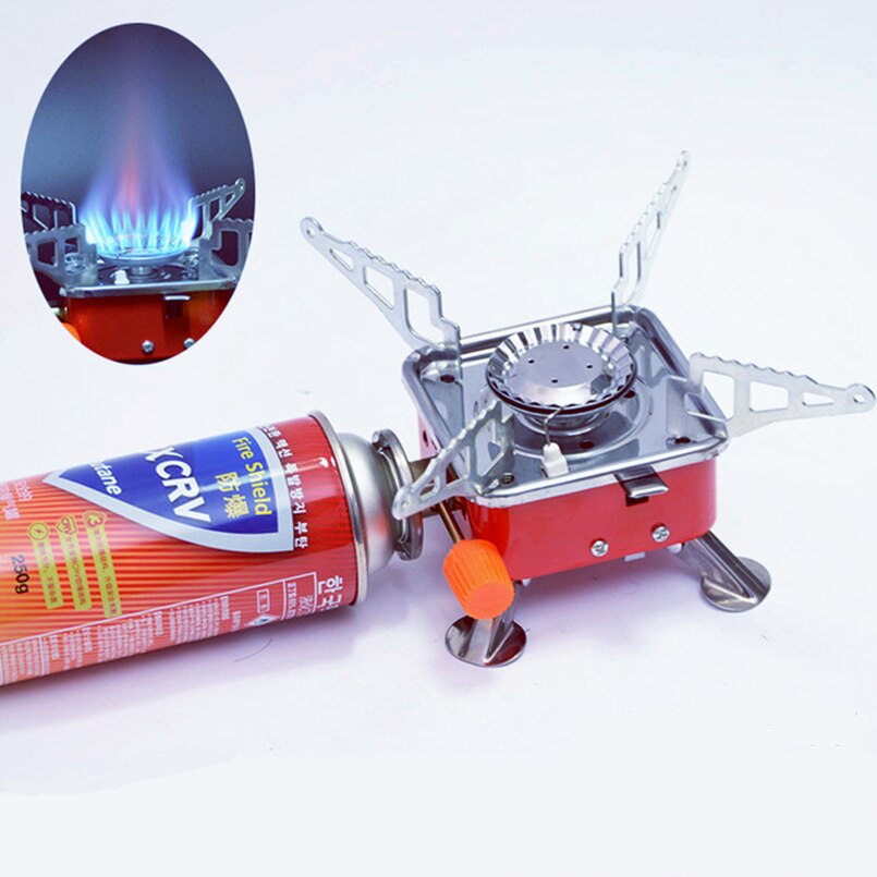 Mini Portable Foldable Camping Stove Long Gas Tank Stove Square Cooker Self-driving Tour Fishing Picnic Outdoor Gas Burner 2800W