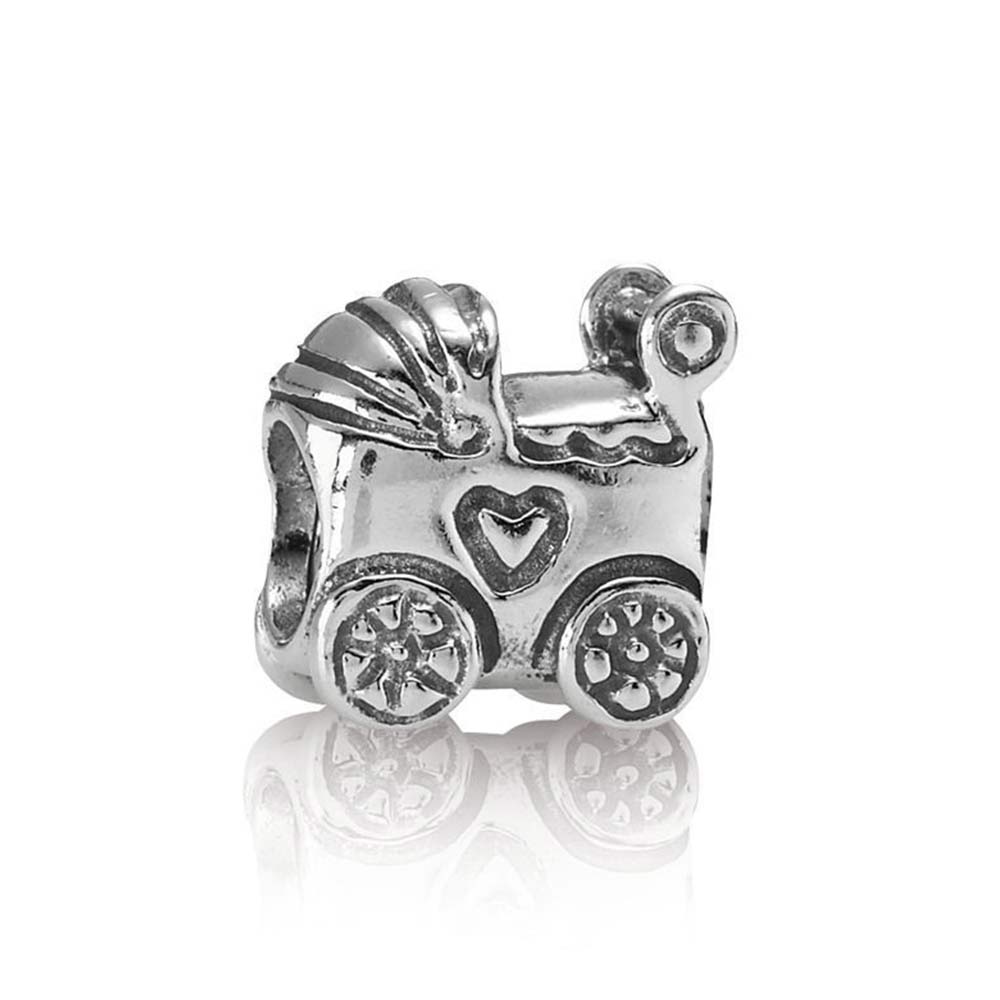 PDB ZZ 32 Fine Jewelry Charm Beads Carriage Alarm Clock Aircraft Union Jack Bus Seashell Majestic Swan 925s Charm Beads: 790346