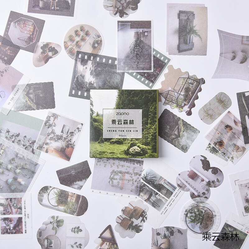XINAHER 80 Pcs/box Vintage INS life Journal paper sticker DIY decoration sticker for album scrapbooking label sticker: D