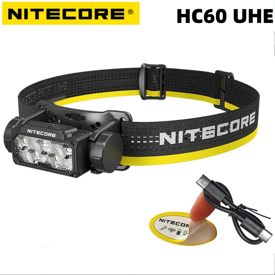 Nitecore  hc60 uhe-lampefrontlykter usb-c oppladbare hvite og røde lys 1600 lumen led-hodelykt med høy ytelse innebygd batteri