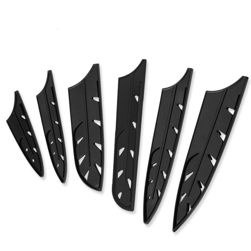 Damask 6 pcs Black Plastic Knife Blade Protector Kitchen Knife Cover For 3.5" 5" 5" 7" 8" 8" Knife PP Knife Cover