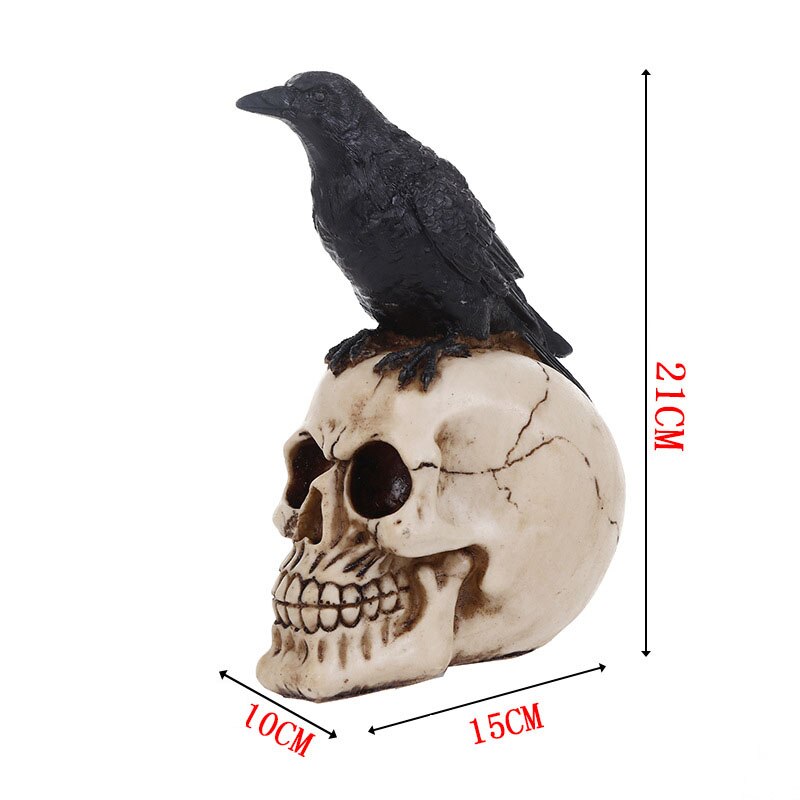 HeyMamba résine crâne aigle Statue Sculptures squelette tête Statutte Halloween décor à la maison décoration accessoires statues: Default Title